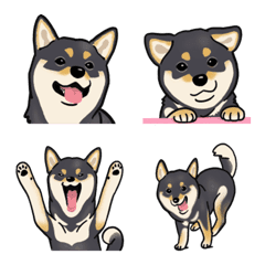 [LINE絵文字] 柴犬（犬）- 黒の画像