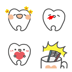 [LINE絵文字] かわいい歯たちの絵文字～love～の画像