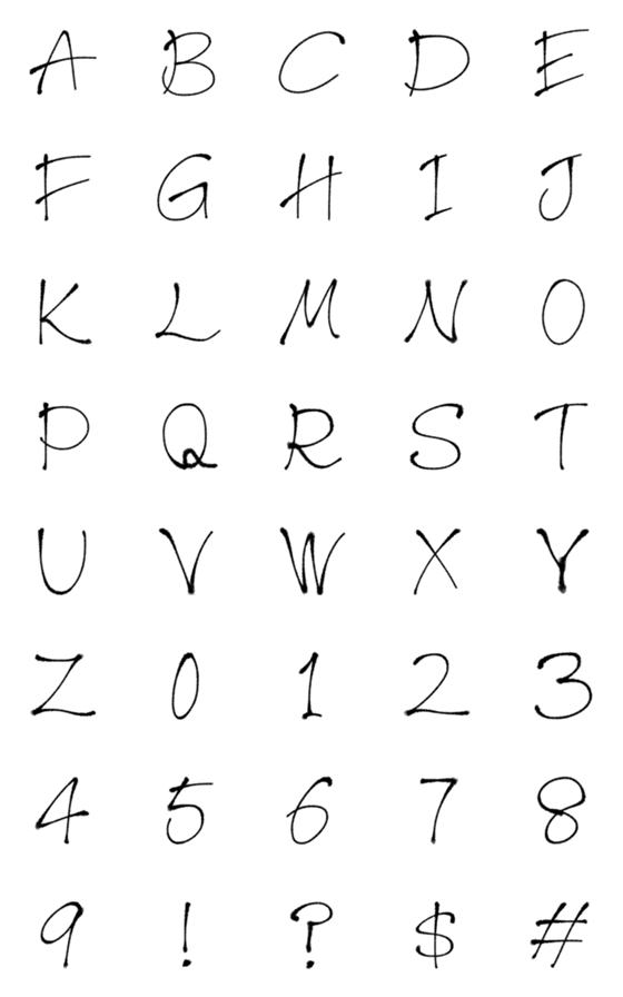 [LINE絵文字]スタイリッシュなアルファベットの画像一覧