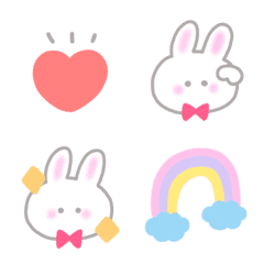 [LINE絵文字] 大人可愛いゆるうさ♡パステル絵文字(1)の画像