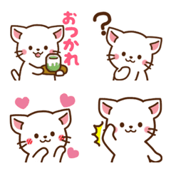 [LINE絵文字] しろねこ♡毎日使える絵文字の画像