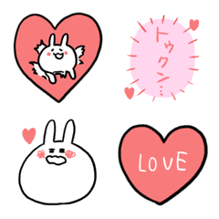 [LINE絵文字] 白ウサギ love ver.の画像