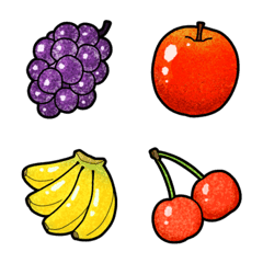 [LINE絵文字] [ 果物1 ] みんなの絵文字 基本セットの画像