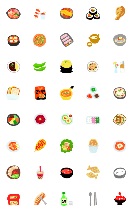 [LINE絵文字]韓国料理絵文字の画像一覧