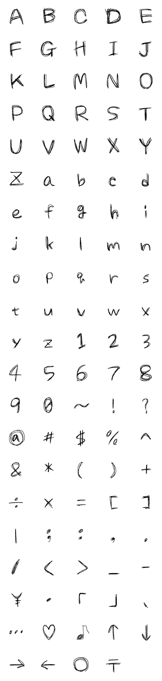 [LINE絵文字]くれいじーなアルファベットの画像一覧
