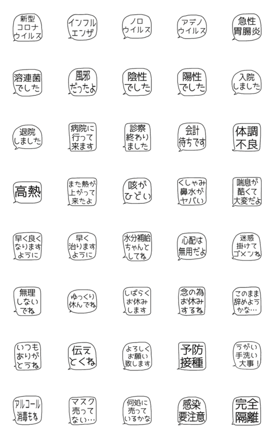 [LINE絵文字]使える絵文字(病気編2)の画像一覧