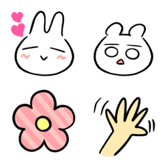 [LINE絵文字] もちもち♡うさぎとくまの絵文字の画像