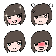 [LINE絵文字] かわゆ女子の喜怒哀楽の画像