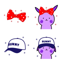 [LINE絵文字] スタイリッシュな紫ウサギ☆の画像