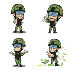 [LINE絵文字] I am Thai soldier Emojiの画像