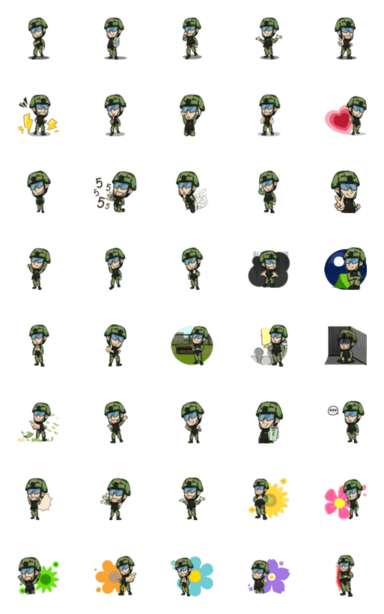 [LINE絵文字]I am Thai soldier Emojiの画像一覧