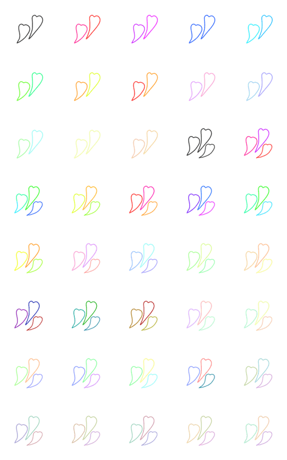 [LINE絵文字]ハートの絵文字詰め合わせ 2の画像一覧