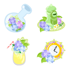 [LINE絵文字] Cute Hydrangea Emojiの画像