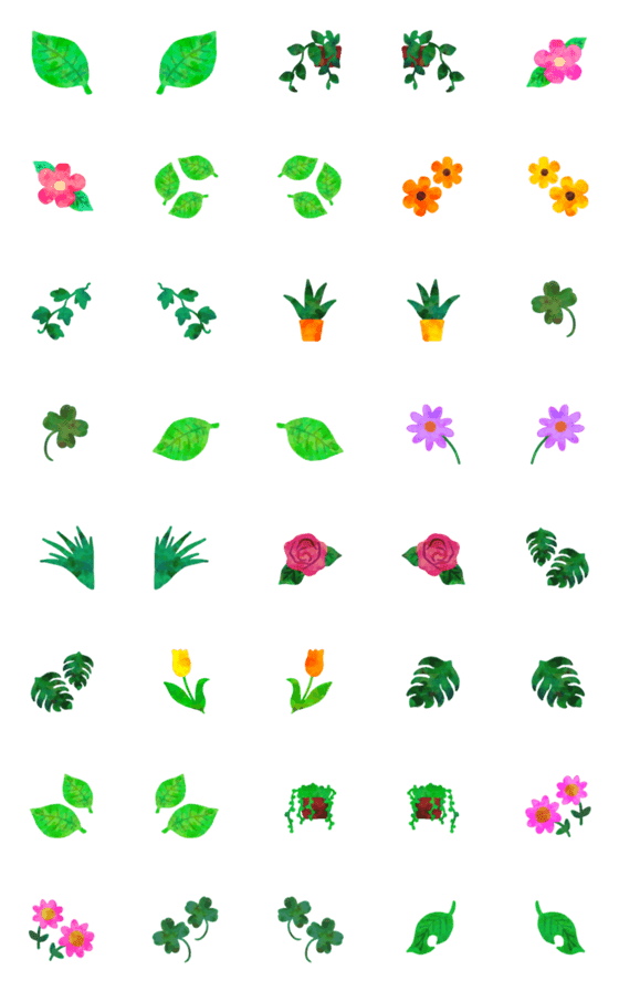 [LINE絵文字]観葉植物や花♥大人可愛いフレームの画像一覧