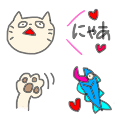 [LINE絵文字] 使いやすいネコの画像