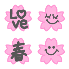[LINE絵文字] 桜のお花が可愛い♪春に使えるスタンプの画像