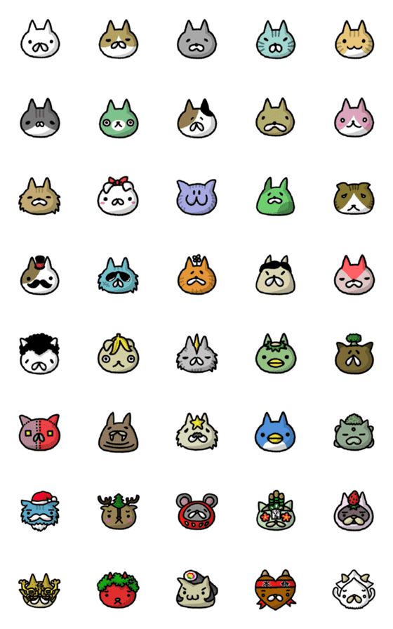 [LINE絵文字]にゃんこポコポン！総キャラ絵文字パックの画像一覧