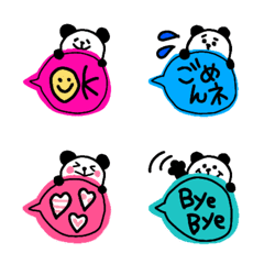 ふきだしパンダの絵文字の絵文字メイン画像