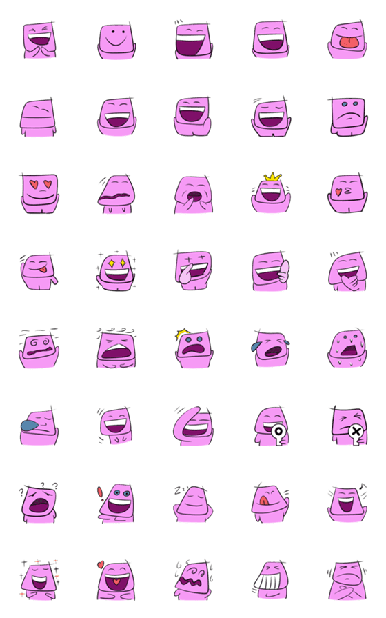 [LINE絵文字]Pink boy Emojiの画像一覧