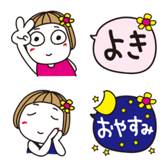 [LINE絵文字] はな子✿毎日絵文字。の画像