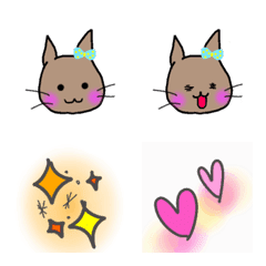 [LINE絵文字] 普段使えるうさねこちゃんのお顔絵文字の画像