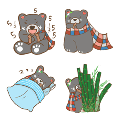 [LINE絵文字] Black Bear thai Emojiの画像