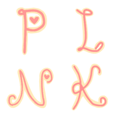 [LINE絵文字] Pink ＆ Hearts(大文字)の画像