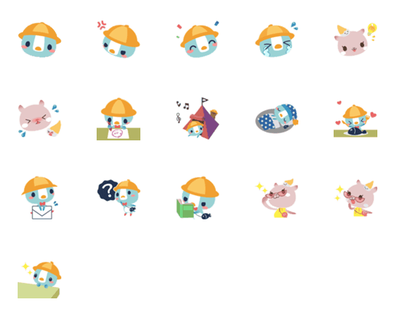 [LINE絵文字]『しんぷる保育』らこたんとぺんたくんの画像一覧