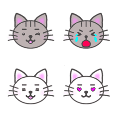 [LINE絵文字] 凛々しい眉毛のねこ姉妹の画像