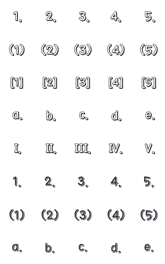 [LINE絵文字]Common number tags 02の画像一覧
