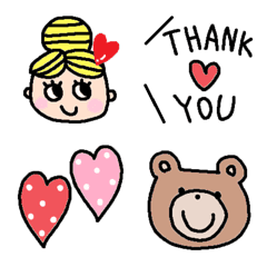 色んな絵文字セット188大人可愛いシンプルの絵文字メイン画像