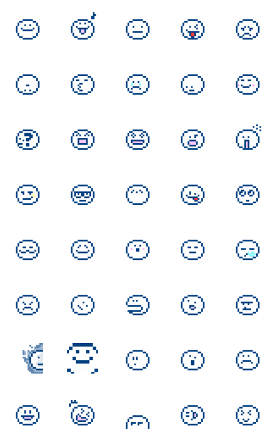 [LINE絵文字]ドット絵 ピクセルスマイルズの画像一覧