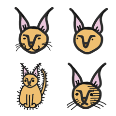シュール 猫みたいな動物 カラカルの絵文字メイン画像