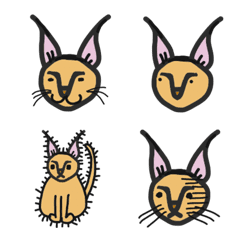 [LINE絵文字] シュール 猫みたいな動物 カラカルの画像