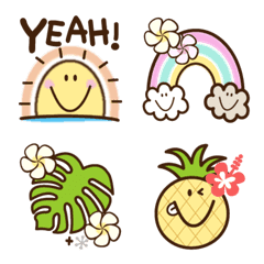 [LINE絵文字] Hawaiian♡大人ガーリーロコスマイルの画像