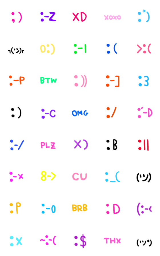 [LINE絵文字]カワイイ海外の顔文字♡の画像一覧