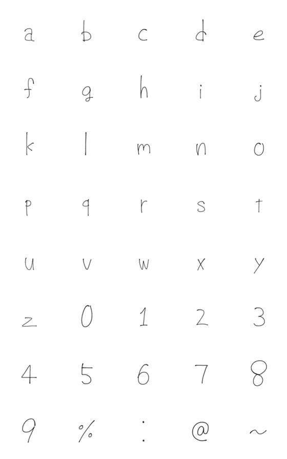 [LINE絵文字]アルファベット 小文字の画像一覧