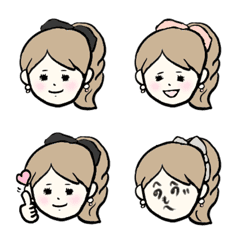 [LINE絵文字] ポニーテール女子の画像