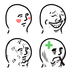 [LINE絵文字] Ababa emoji: facesの画像