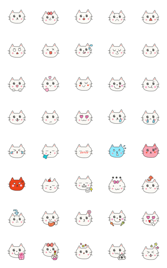 [LINE絵文字]みーにゃん☆猫の絵文字の画像一覧