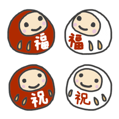 予祝にも使える幸せのコロコロだるまの絵文字メイン画像
