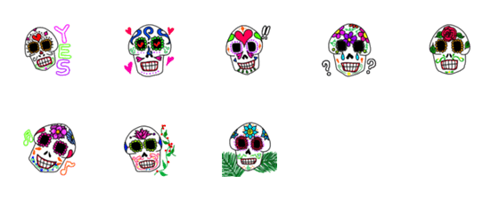 [LINE絵文字]Mexican skull絵文字の画像一覧