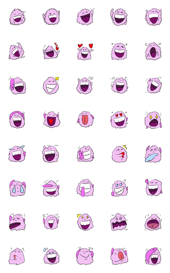 [LINE絵文字]Pink bubbles Emojiの画像一覧