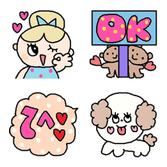 [LINE絵文字] 色んな絵文字セット200大人可愛いシンプルの画像