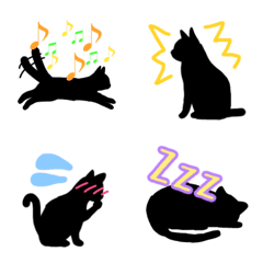 [LINE絵文字] 黒猫シルエットの画像