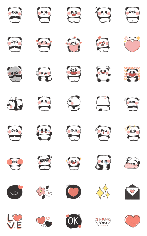 [LINE絵文字]Tata panda emojiの画像一覧