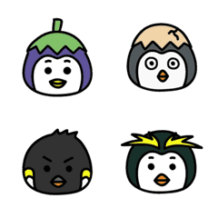 [LINE絵文字] Eggplant penguin Emoji 2の画像