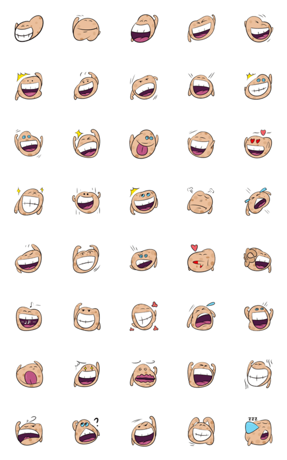 [LINE絵文字]Smile potato Emojiの画像一覧