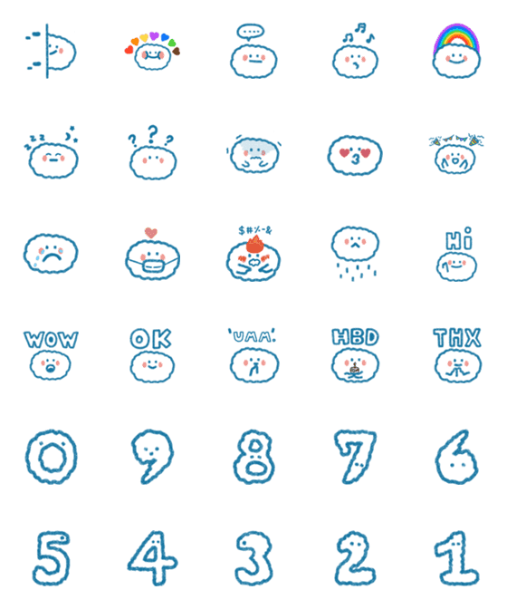 [LINE絵文字]little cloudsの画像一覧