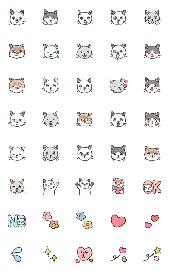 [LINE絵文字]トコロコムギのにゃんこ絵文字の画像一覧